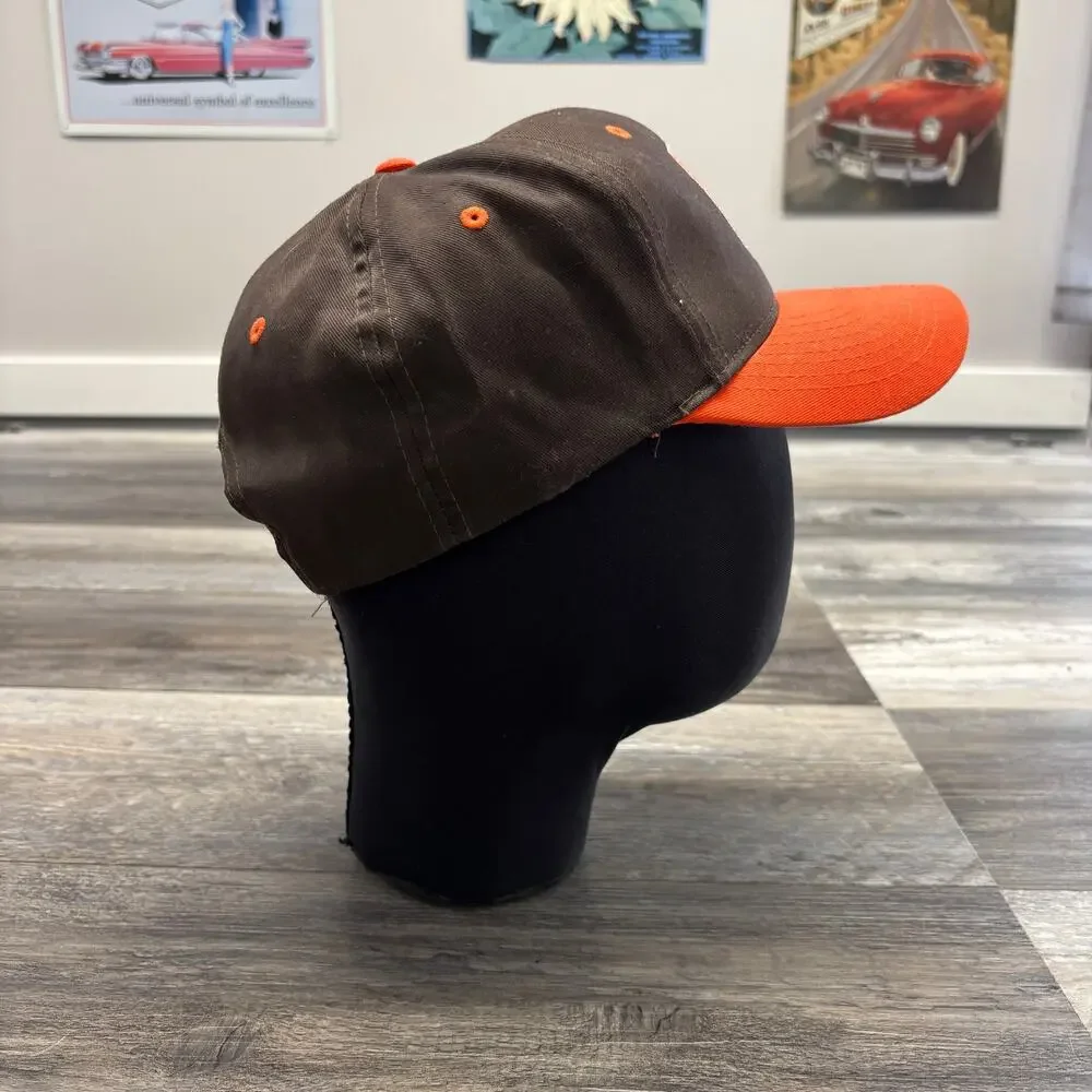 Vintage Logo Athletic NFL Cleveland Browns Orange Brown Mens OS Football Hat Cap